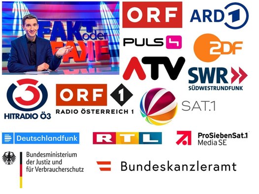 Mimikama in den Medien – ORF, ARD, ZDF, PULS 4, ATV, SWR, SAT.1, RTL, Deutschlandfunk, Ö3, Bundeskanzleramt u.v.m.